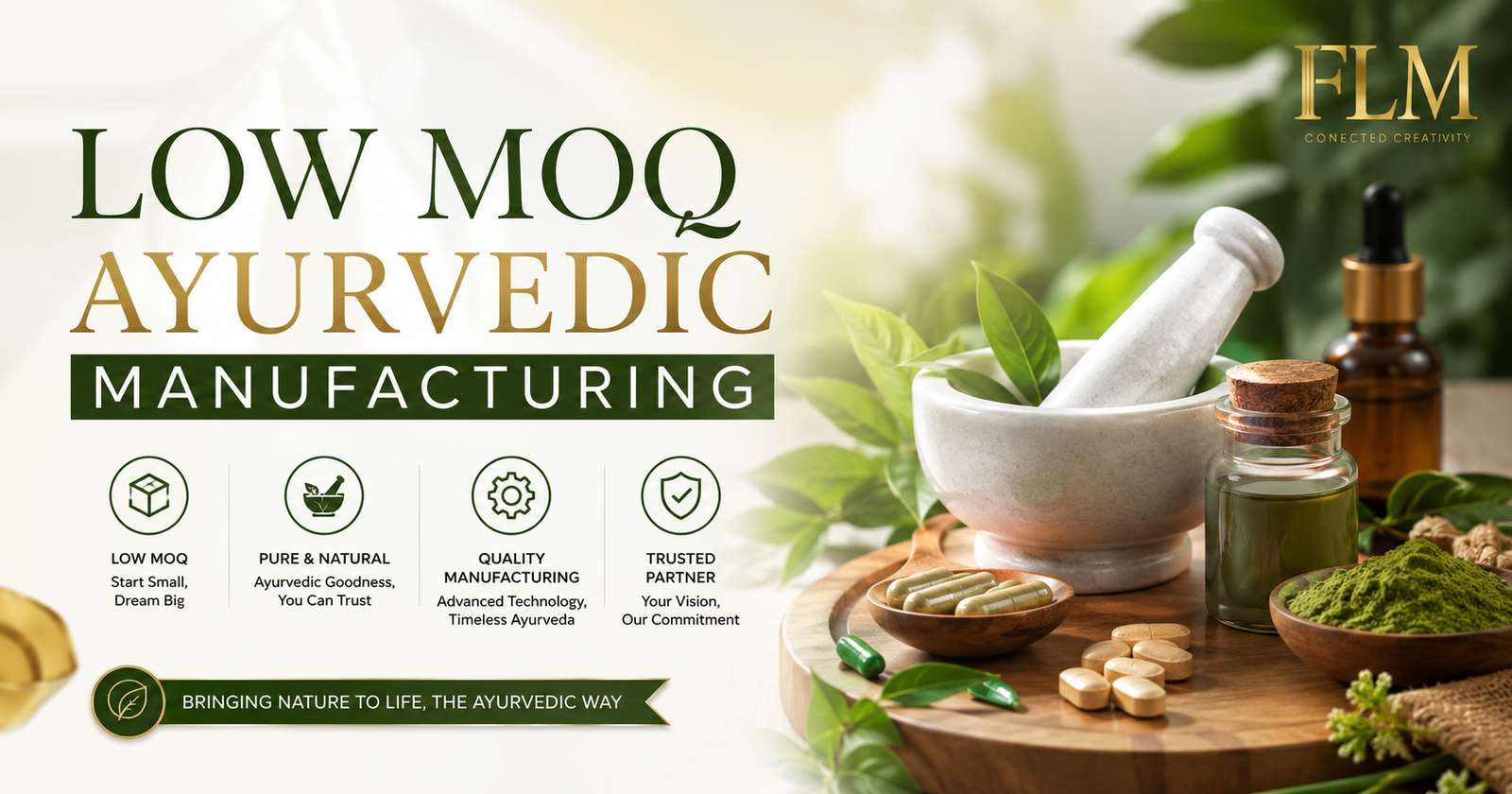 Low MOQ Ayurvedic Manufacturing – Launch Your Brand Easily