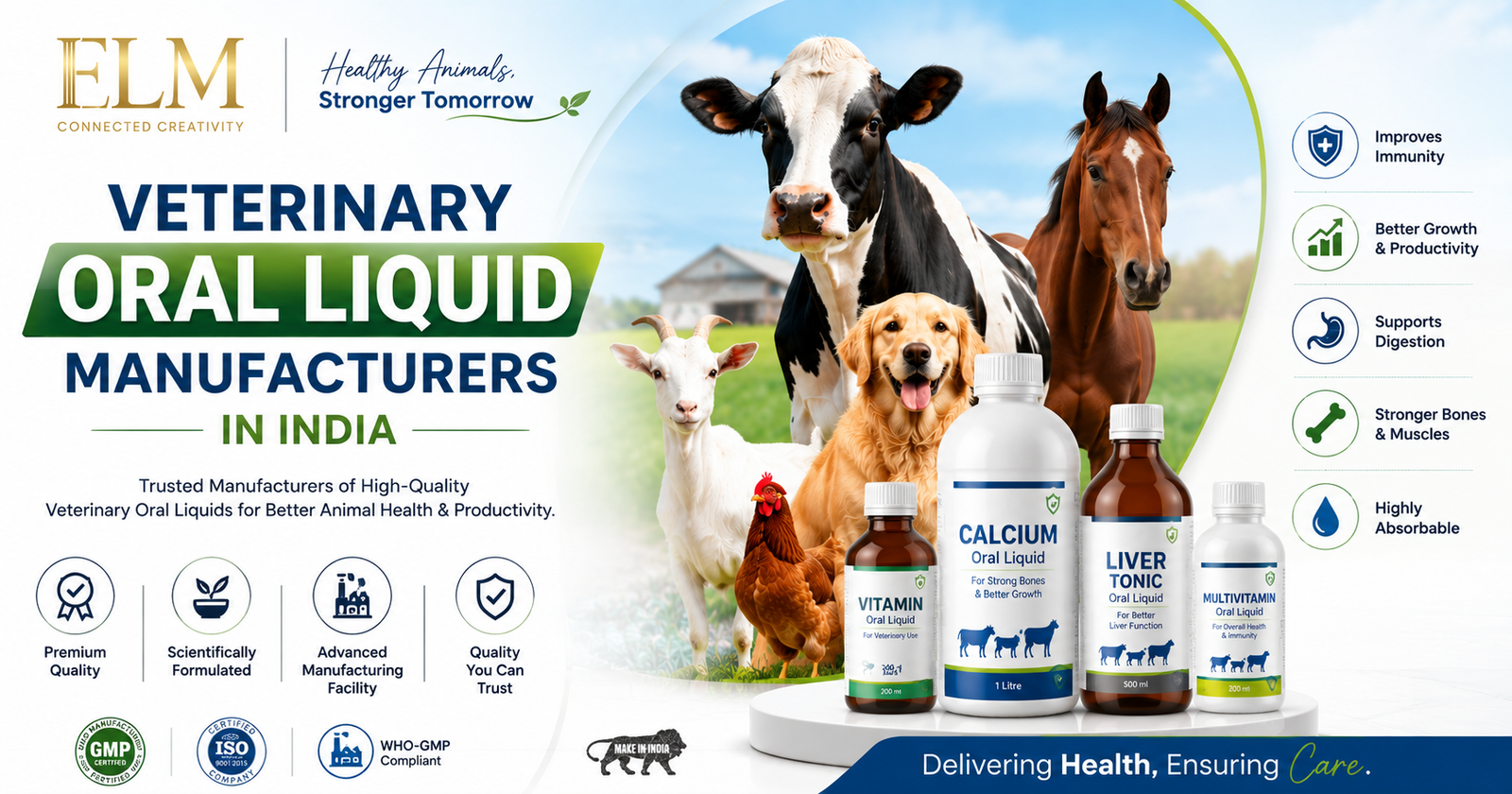 Best Veterinary Oral Liquid Manufacturers In India – Reliable Production Partner For Quality Animal Healthcare