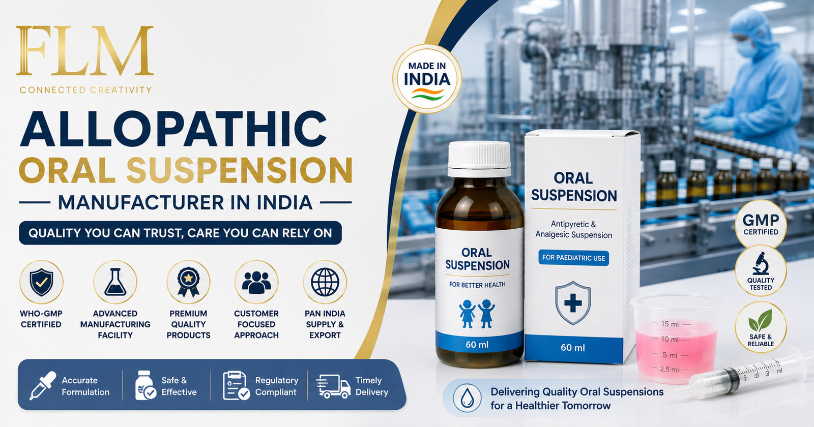 Allopathic Oral Suspension Manufacturer In India | WHO-GMP Certified 